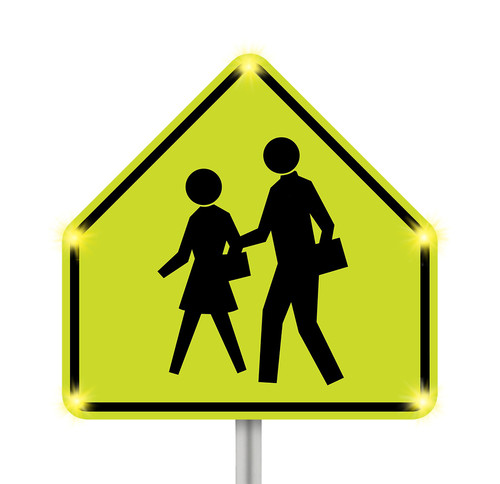 Standard 24/7 BlinkerSign® Flashing LED School Crossing (Symbol