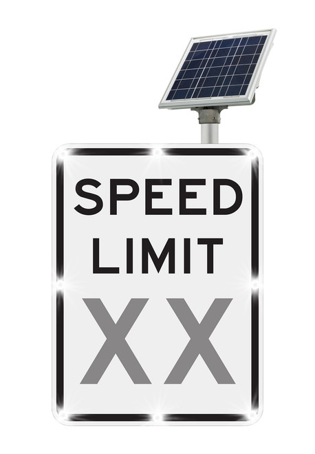 BlinkerSign® Flashing LED SPEED LIMIT Sign R2-1 - Speed Awareness