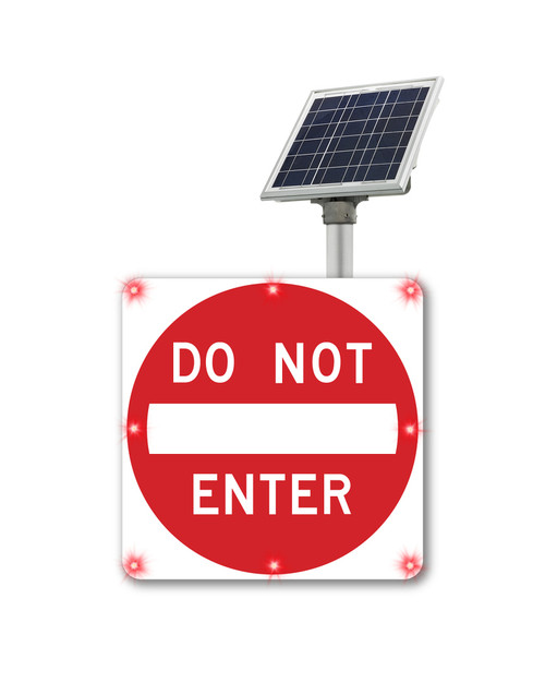 24/7 Flashing BlinkerSign® DO NOT ENTER Sign - Wrong-Way Alerts
