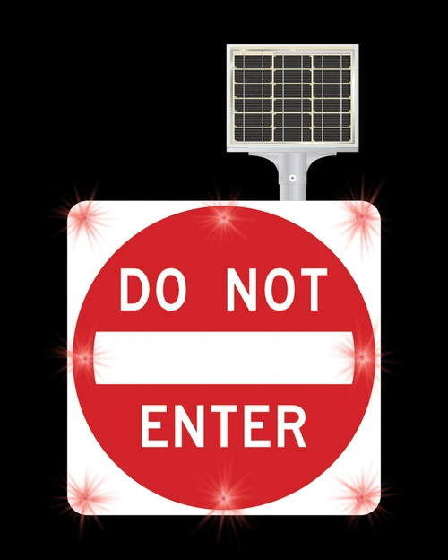 24/7 Flashing BlinkerSign® DO NOT ENTER Sign - Wrong-Way Alerts