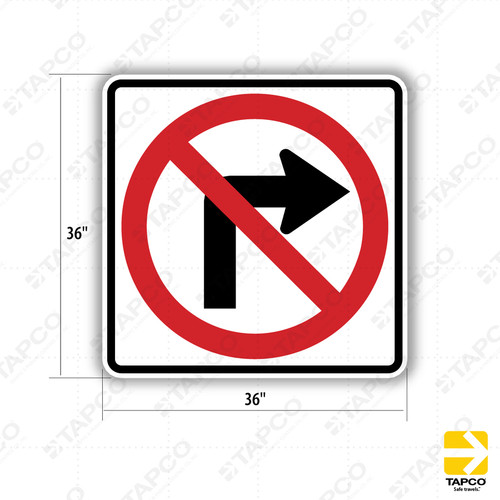 R3-1 No Right Turn (Symbol) Sign - Prohibitive Signs | TAPCO