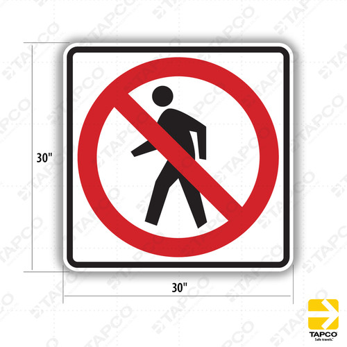 ⚠︎ NO ⚠︎ Warning Sign - Construction Area No Pedestrian Traffic - OSHA