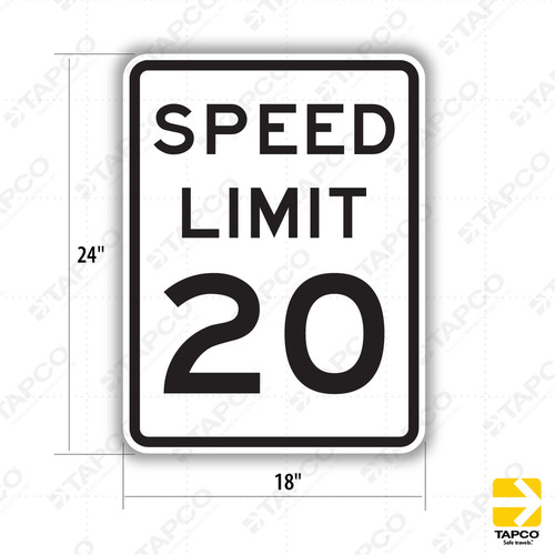 SPEED LIMIT 20 Sign R2-1 - Speed Limit Enforcement Signs | TAPCO