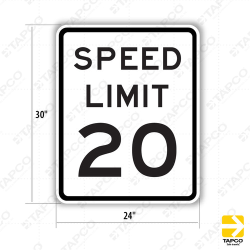 SPEED LIMIT 20 Sign R2-1 - Speed Limit Enforcement Signs | TAPCO