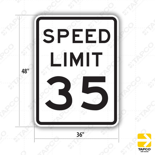 SPEED LIMIT 35 Sign R2-1 - Speed Limit Enforcement Signs | TAPCO