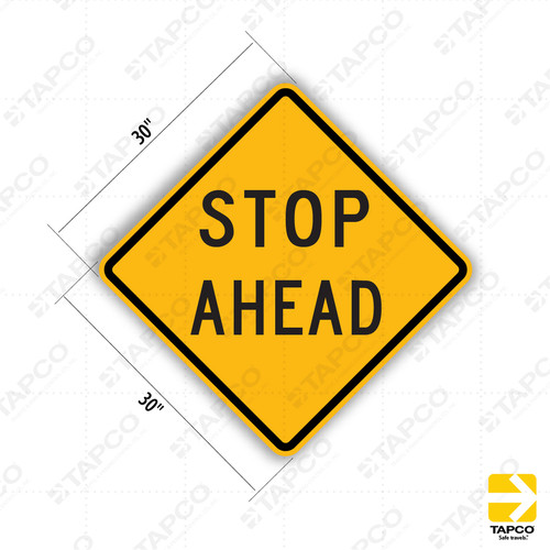 STOP アルミサイン STOP AHEAD SIGN (W3-1 MUTCD) 18