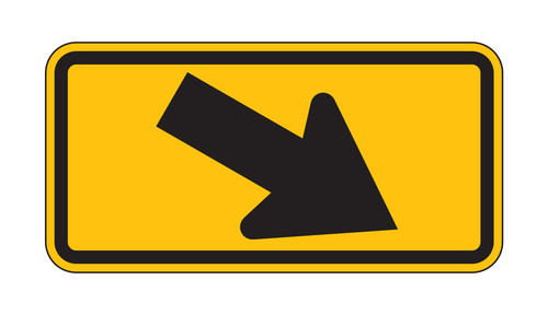 W16-5P Supplemental Arrow Plaque - Advance Traffic Control Signs