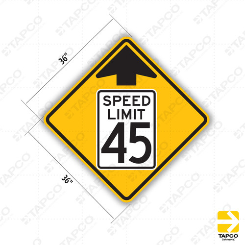 SPEED LIMIT 45 Ahead (Symbol) Sign W3-5 - Standard Traffic Signs