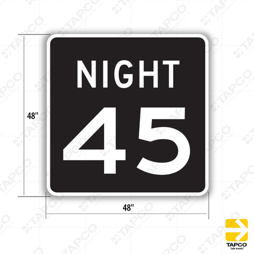 R2-3P Night Speed Limit Plaque - Speed Limit Enforcement Signs | TAPCO