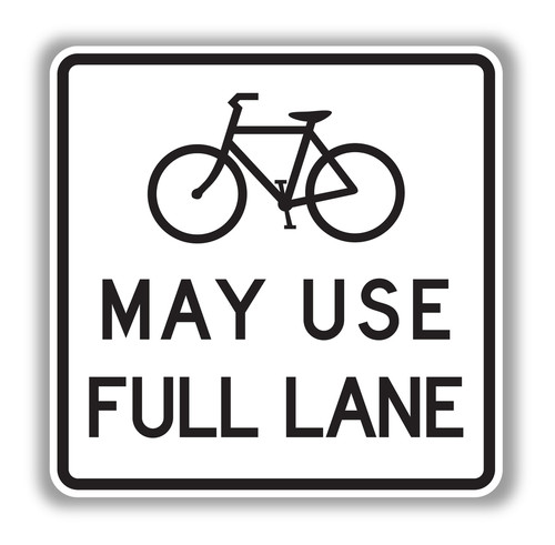 bicycles may use full lane