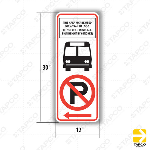 R7-107a NO Parking with Transit Logo Sign - Parking and