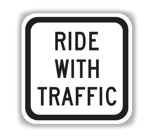 R9-3cP RIDE WITH TRAFFIC Sign - Bicycle Signs | TAPCO