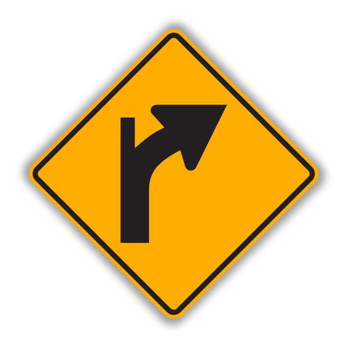 Right Curve Arrow (Symbol) Sign W1-4R - Standard Traffic