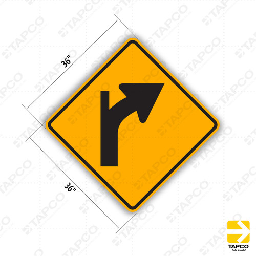 CLASS:y サイン W1-10b CURVE OR KEEP STRAIGHT (symbol) Sign - Curve Warning