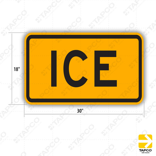 W8-5aP ICE sign - Road Conditions Signs | TAPCO