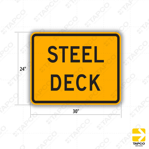 W8-5bp STEEL DECK Sign - Road Conditions Signs | TAPCO