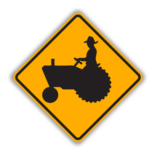 W11-5 FARM MACHINERY CROSSING (symbol) Sign - Nonvehicular Warning