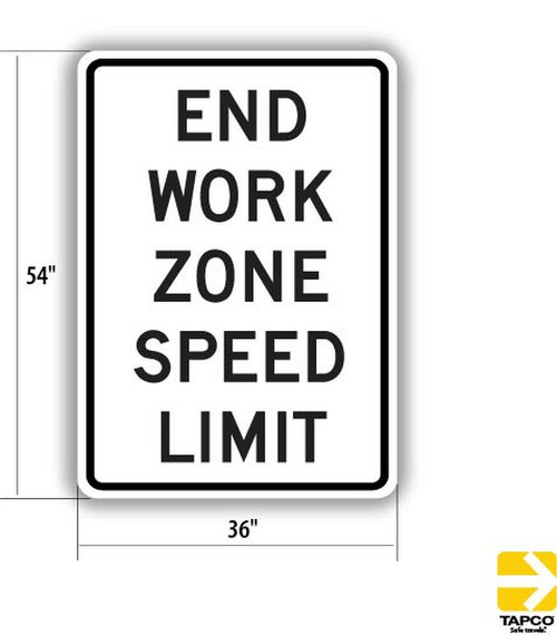 R2-12 END WORK ZONE SPEED LIMIT Sign - Speed Limit