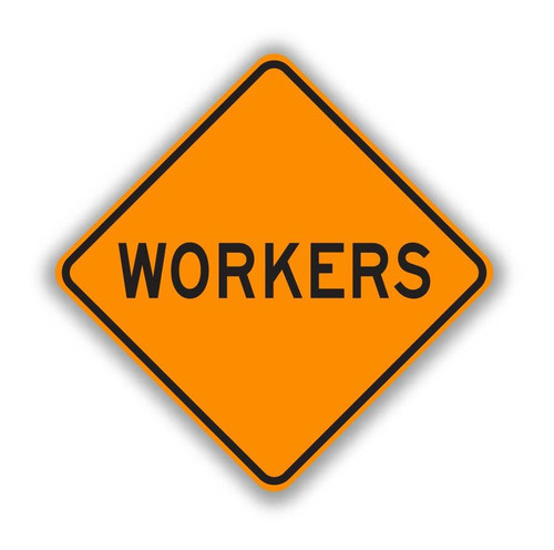 W21-1a WORKERS (symbol) Sign - Orange Construction Signs | TAPCO