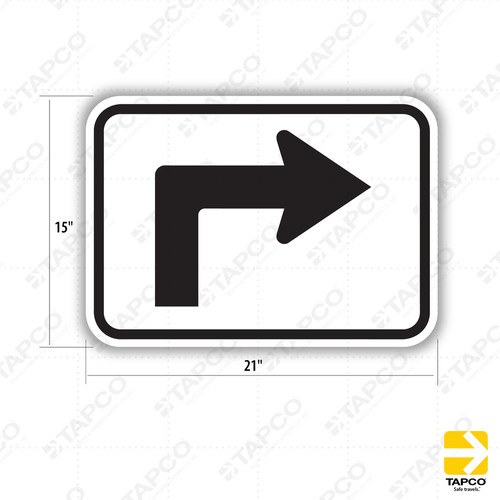 M5-1 Advance Turn Arrow (Right) Sign - Auxiliary Signs | TAPCO