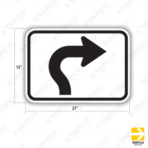 M5-3 Advance Turn Arrow (Right) Sign - Auxiliary Signs | TAPCO