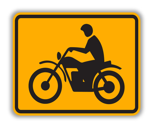 W8-15P MOTORCYCLE PLAQUE (symbol) Sign - Road Conditions Signs | TAPCO