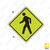 Pedestrian Crossing Traffic, Fluorescent Yellow Green, Sign W11-2