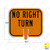 Cone and Delineator No Right Turn