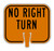 Cone and Delineator No Right Turn