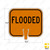 Cone and Delineator Flooded Sign Cone and Delineator Flooded Sign