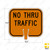 Cone and Delineator No Thur Traffic Sign