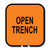 Cone and Delineator Open Trench Sign