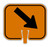 Cone and Delineator Down Right Arrow Sign Cone and Delineator Down Right Arrow Sign