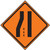 Roll-Up Sign Face Left Lane Ends Symbol