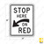 STOP HERE (left arrow) ON RED Sign R10-6aL STOP HERE (left arrow) ON RED Sign R10-6aL