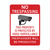 NO TRESPASSING, THIS PROPERTY IS PROTECTED BY VIDEO SURVEILLANCE (with Symbol) Sign CW-11