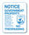 Notice-Government Property Sign (FWS-A-8) Notice-Government Property Sign (FWS-A-8)