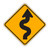 W1-5R RIGHT WINDY ROAD (symbol) Sign