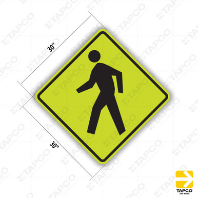 Combined Bicycle/Pedestrian Crossing Fluorescent Yellow-Green Sign