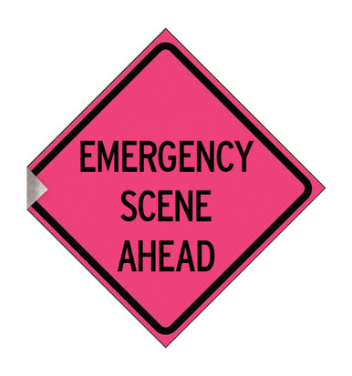 Emergency Scene Ahead All-in-One Sign and Stand - Save 10% Instantly