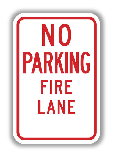 915122-4 Lyle Fire Lane Parking Sign, Sign Legend Fire Lane, MUTCD Code R7-2,  18 x 12 in