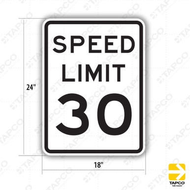 SPEED LIMIT 30 Sign R2-1 - Standard Traffic Signs | TAPCO