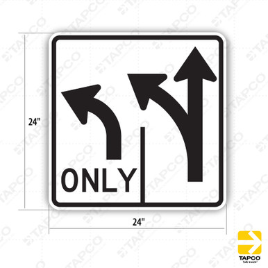 中野庸二、【out door in side(left)】 Double Lane Control Sign Left Turn ONLY with Left Turn