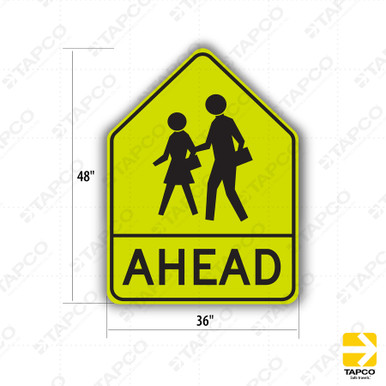 SW24-3 (CA) SCHOOL CROSSWALK AHEAD (symbol) Sign - Special