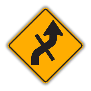 W1-10e CURVE WITH CROSSING INTERSECTION (symbol) Sign - Curve Warning ...