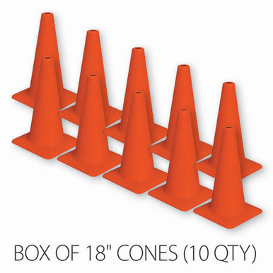 18 All Orange Traffic Cones (Case of 20)