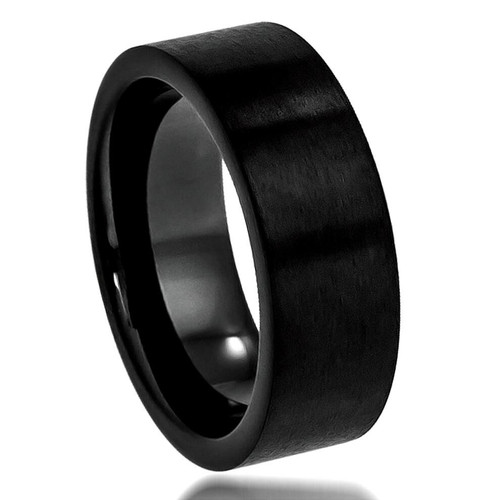 Armor Cobalt Ring with Black Brushed Enamel Ion Plating at Wedding Bands Forever