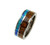 Atomic Men's Titanium Ring With Genuine Koa Wood & Blue Green Opal Inlay