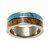 Realize 8mm Men's Turquoise Titanium Ring with Genuine Hawaiian Koa Wood Inlay