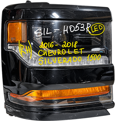 2016–2018 Chevrolet Silverado 1500 RH/passenger-side LED headlamp
